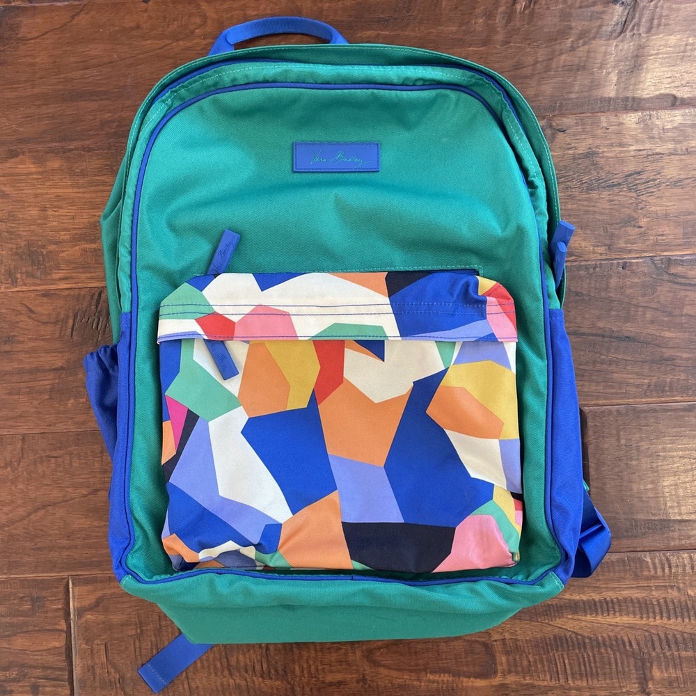 Vera Bradley Teal & Multicolor Geometric Backpack